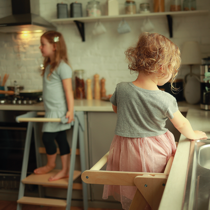 Foldable learning kitchen tower Black