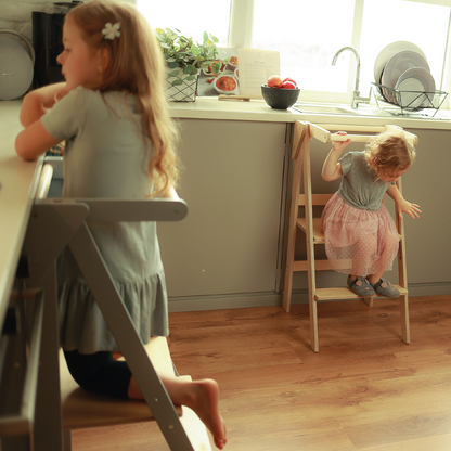 Foldable learning kitchen tower Black