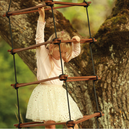 Rope ladder Triangle swing set medium brown