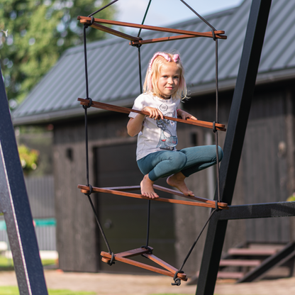 Rope ladder Triangle swing set large grey