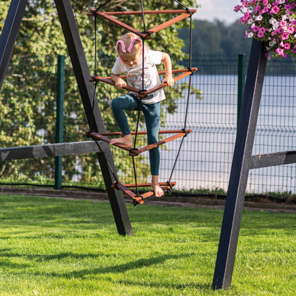 Rope ladder Triangle swing set medium brown