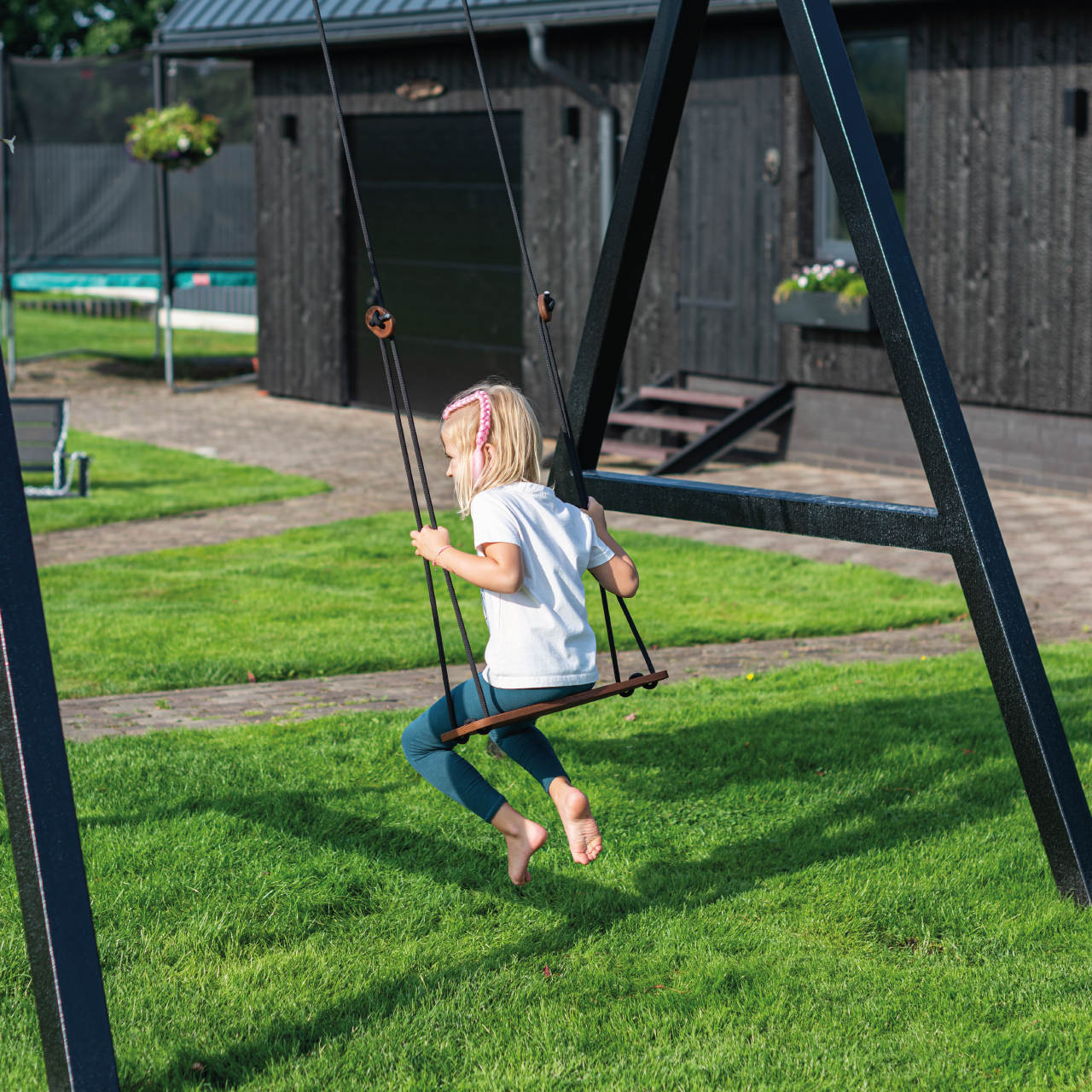 Wooden swing grey